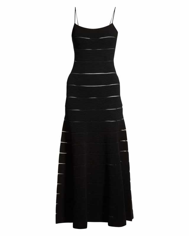 Ottoman Knit Paneled Maxi Dress